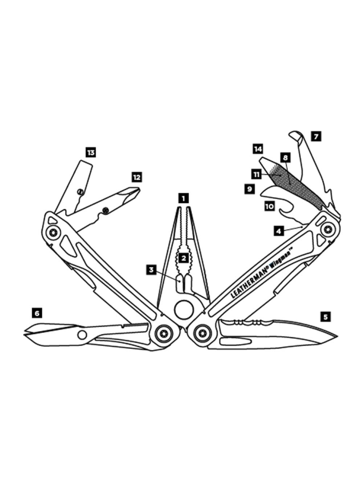 Leatherman Wingman Zilver 832523 messen & tools online bestellen bij Kathmandu Outdoor & Travel