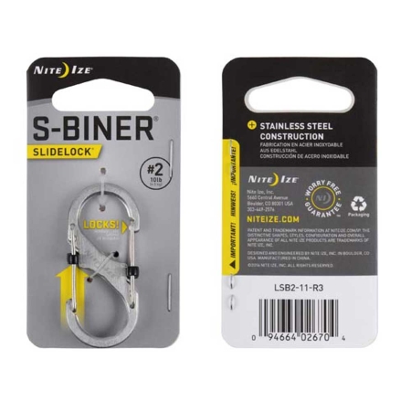 Nite-Ize  S-Biner Nr 2 slidelock Zilver