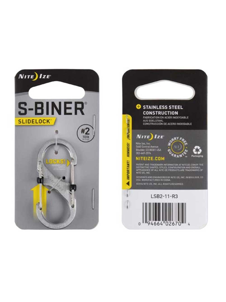 Nite-Ize S-Biner Nr 2 slidelock Zilver NI LSB2-11-R3 gadgets en handigheden online bestellen bij Kathmandu Outdoor & Travel