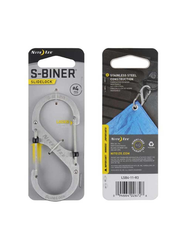Nite-Ize S-Biner Nr 4 Slidelock Zilver NI LSB4-11-R3 gadgets en handigheden online bestellen bij Kathmandu Outdoor & Travel