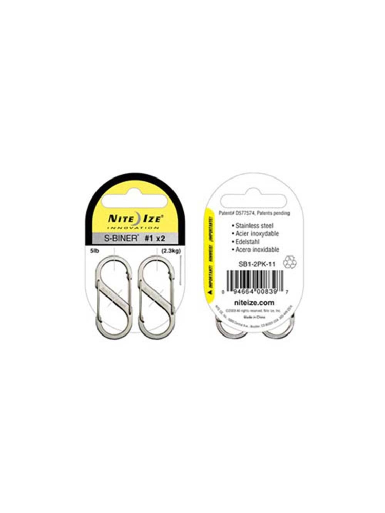 Nite-Ize S-Biner Nr 1  (2 Pack) RVS NI SB1-2PK-11 gadgets en handigheden online bestellen bij Kathmandu Outdoor & Travel