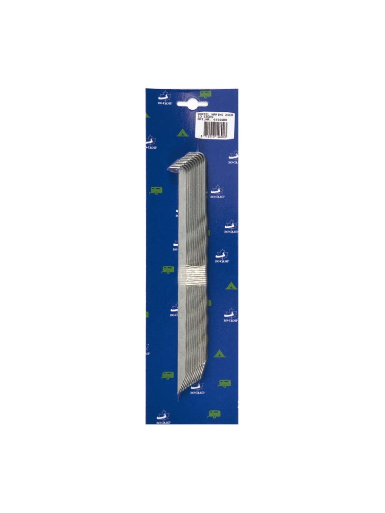 Bo-Camp Haring Gekarteld 24cm 10 stuks . 4114600 tenten online bestellen bij Kathmandu Outdoor & Travel