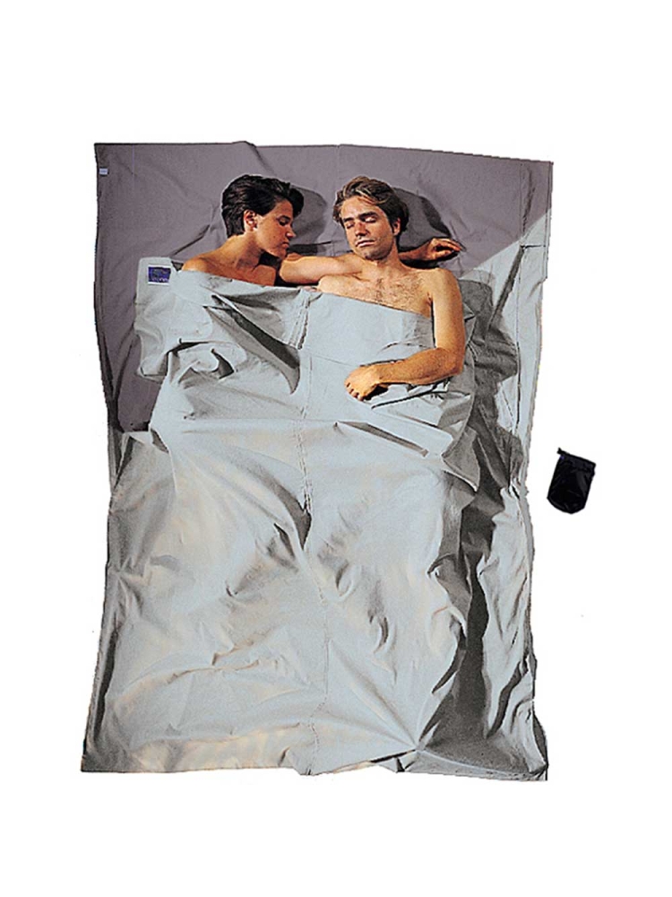Cocoon TravelSheet Double Cotton Elaphant Grey/Cactus Blue CCD44/14 lakenzakken en liners online bestellen bij Kathmandu Outdoor & Travel