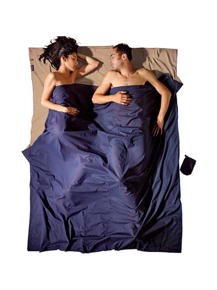 Cocoon TravelSheet Double Egyptian Cotton Khaki/Tuareg CECD25/24 lakenzakken en liners online bestellen bij Kathmandu Outdoor & Travel