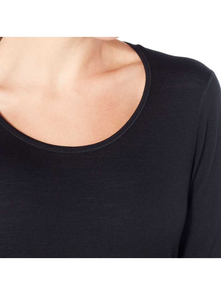 Icebreaker 200 Oasis Long Sleeve Scoop Women's Black 104378-0011 onderkleding/thermokleding online bestellen bij Kathmandu Outdoor & Travel