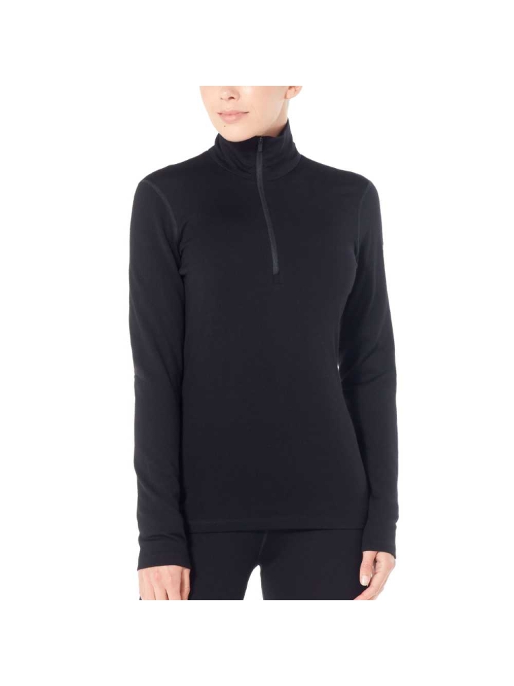 Icebreaker 260 Tech Long Sleeve Half Zip Women's Black* 104390-0011 onderkleding/thermokleding online bestellen bij Kathmandu Outdoor & Travel