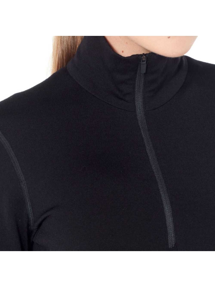 Icebreaker 260 Tech Long Sleeve Half Zip Women's Black* 104390-0011 onderkleding/thermokleding online bestellen bij Kathmandu Outdoor & Travel