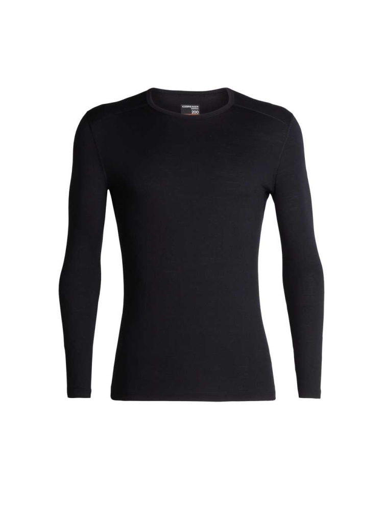 Icebreaker 200 Oasis Long Sleeve Crewe Black IB104365-0011 onderkleding/thermokleding online bestellen bij Kathmandu Outdoor & Travel