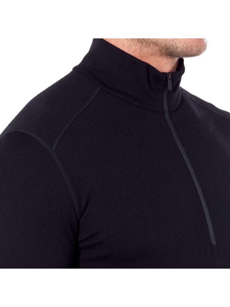 Icebreaker 260 Tech Long Sleeve Half Zip Black 104372-0011 onderkleding/thermokleding online bestellen bij Kathmandu Outdoor & Travel
