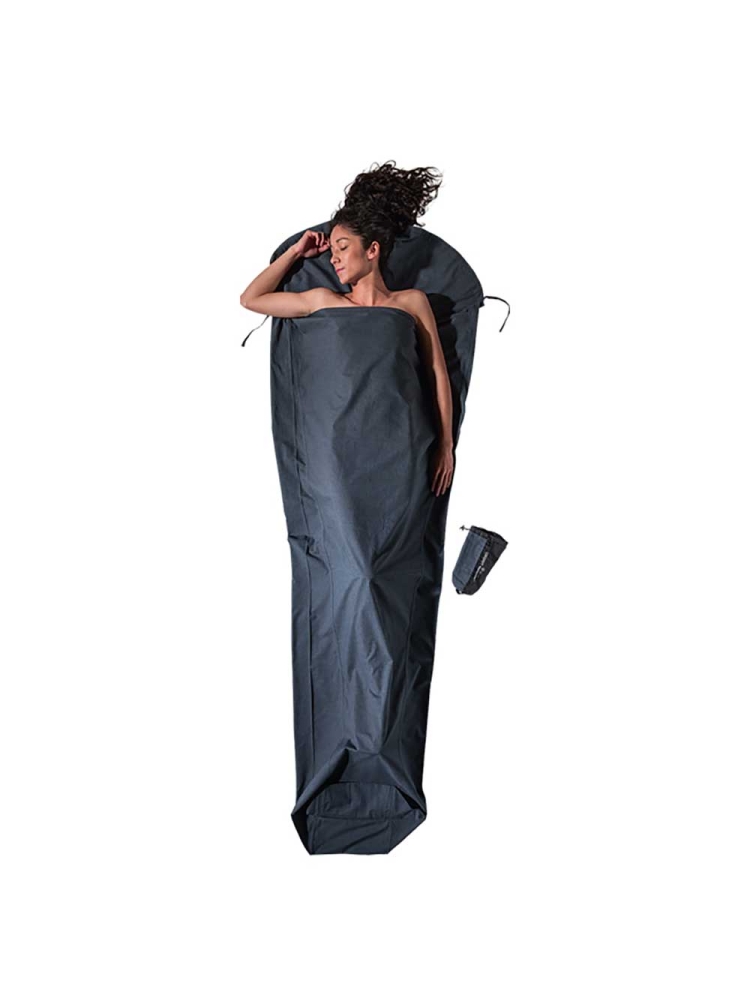 Cocoon MummyLiner Organic Cotton Heather Grey CCM38-O lakenzakken en liners online bestellen bij Kathmandu Outdoor & Travel