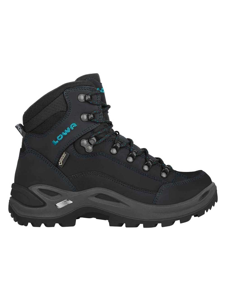 Lowa Renegade GTX Mid Wide Women's Asphalt/Turquoise 320968-9368 wandelschoenen dames online bestellen bij Kathmandu Outdoor & Travel