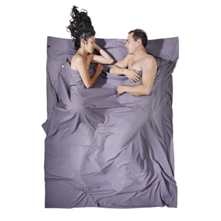 Cocoon  TravelSheet Double Egyptian Cotton Insect Shield Elephant Grey