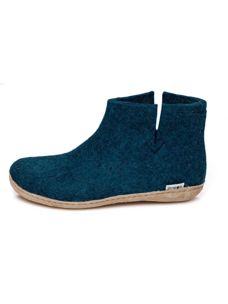 Glerups Boot Leather  Petrol G-06 Petrol pantoffels en huissokken online bestellen bij Kathmandu Outdoor & Travel