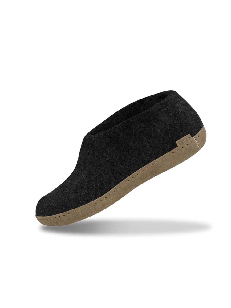 Glerups Shoe Leather Charcoal A-02 Charcoal pantoffels en huissokken online bestellen bij Kathmandu Outdoor & Travel