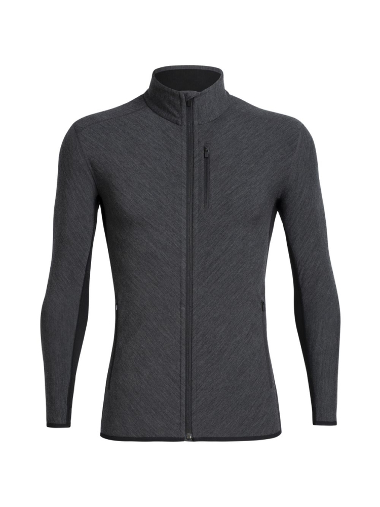 Icebreaker Descender Long Sleeve Zip Jet hthr/Black 104853-A01 fleeces en truien online bestellen bij Kathmandu Outdoor & Travel