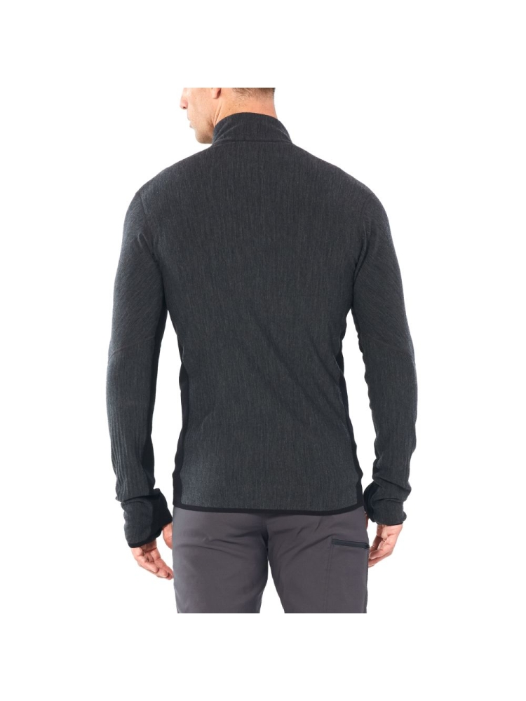 Icebreaker Descender Long Sleeve Zip Jet hthr/Black 104853-A01 fleeces en truien online bestellen bij Kathmandu Outdoor & Travel