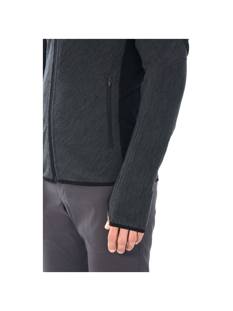 Icebreaker Descender Long Sleeve Zip Jet hthr/Black 104853-A01 fleeces en truien online bestellen bij Kathmandu Outdoor & Travel