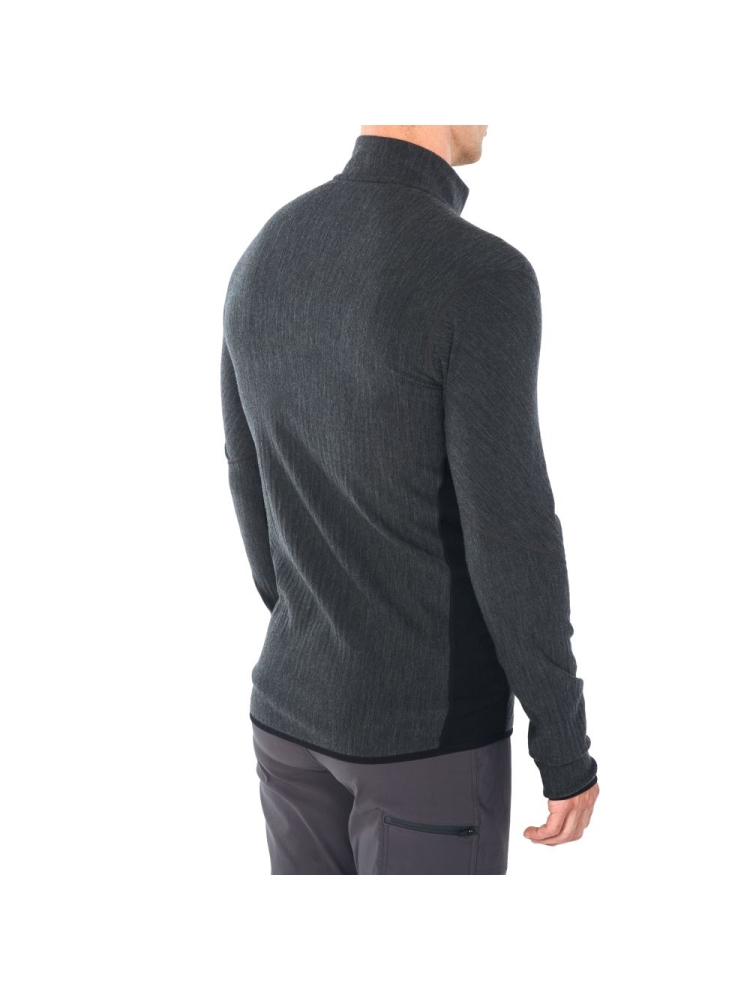 Icebreaker Descender Long Sleeve Zip Jet hthr/Black 104853-A01 fleeces en truien online bestellen bij Kathmandu Outdoor & Travel