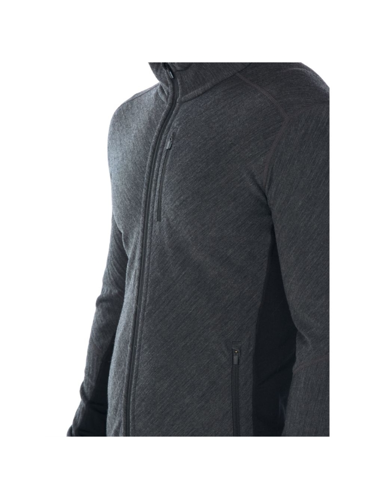Icebreaker Descender Long Sleeve Zip Jet hthr/Black 104853-A01 fleeces en truien online bestellen bij Kathmandu Outdoor & Travel