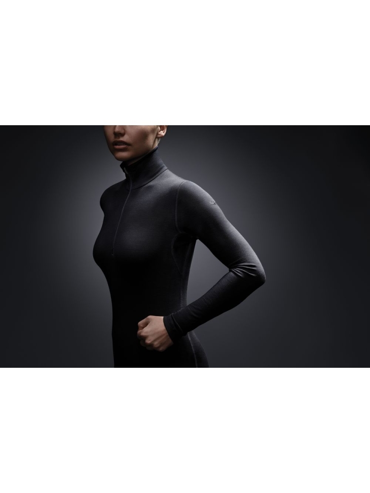 Icebreaker 200 Oasis Long Sleeve Half Zip Women's black 104380-IB001 onderkleding/thermokleding online bestellen bij Kathmandu Outdoor & Travel