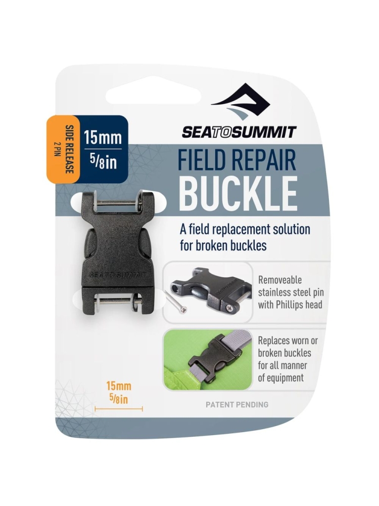 Sea to Summit Steek Gesp, 2 Pin, 15mm, Field Repair Buckle Black AFRB15SRPP trekkingrugzakken online bestellen bij Kathmandu Outdoor & Travel