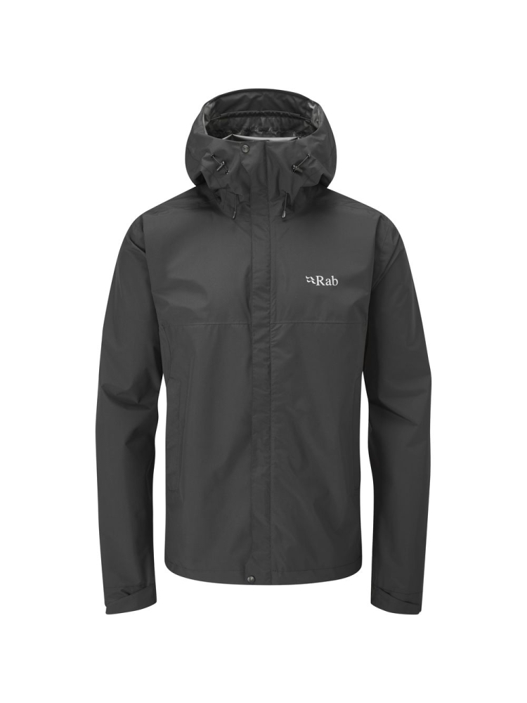 Rab Downpour Eco Jacket Black QWG-82-BL jassen online bestellen bij Kathmandu Outdoor & Travel