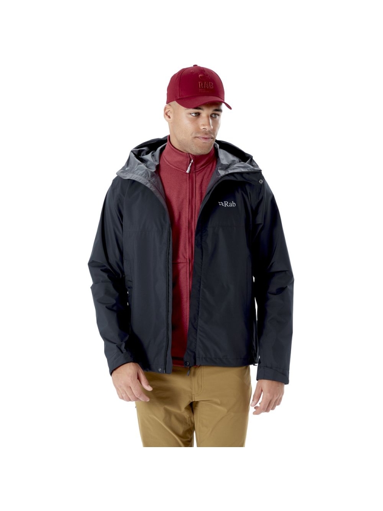 Rab Downpour Eco Jacket Black QWG-82-BL jassen online bestellen bij Kathmandu Outdoor & Travel