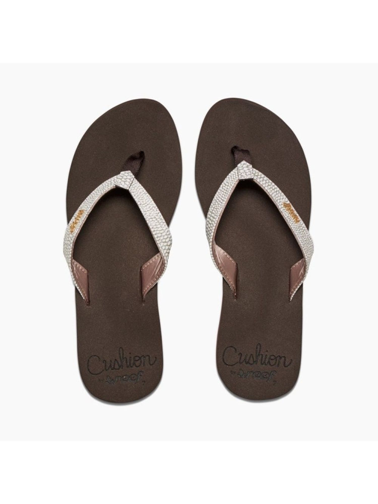 Reef Star Cushion Sassy Women's Brown/White RF001384BNW slippers online bestellen bij Kathmandu Outdoor & Travel