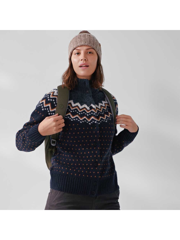 Fjällräven Ovik Knit Cardigan Women's Dark Navy 84148-555 fleeces en truien online bestellen bij Kathmandu Outdoor & Travel