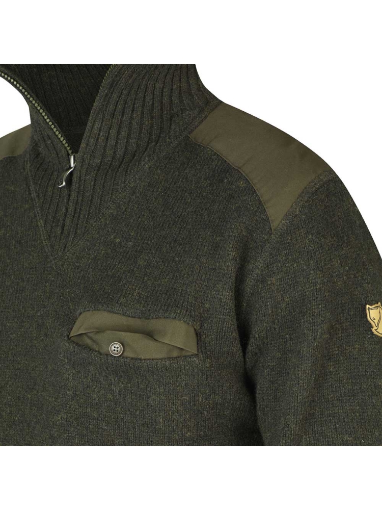 Fjällräven Koster Sweater Dark Olive 90487-633 fleeces en truien online bestellen bij Kathmandu Outdoor & Travel