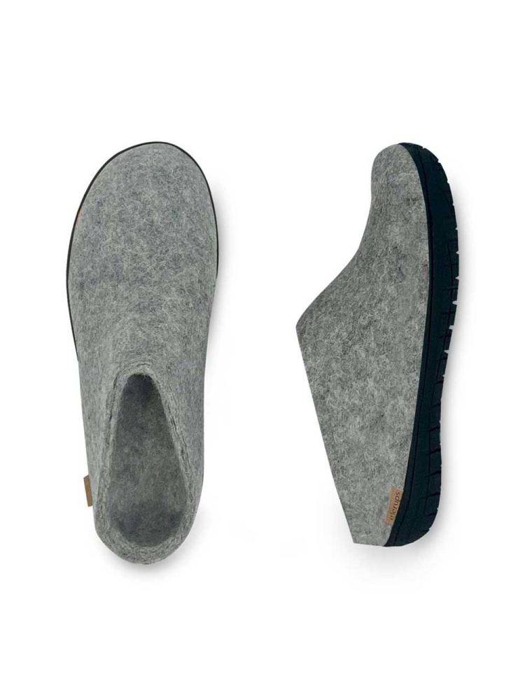 Glerups Slip-On Rubber Grey BR01-02-GREY/BLKRUB pantoffels en huissokken online bestellen bij Kathmandu Outdoor & Travel
