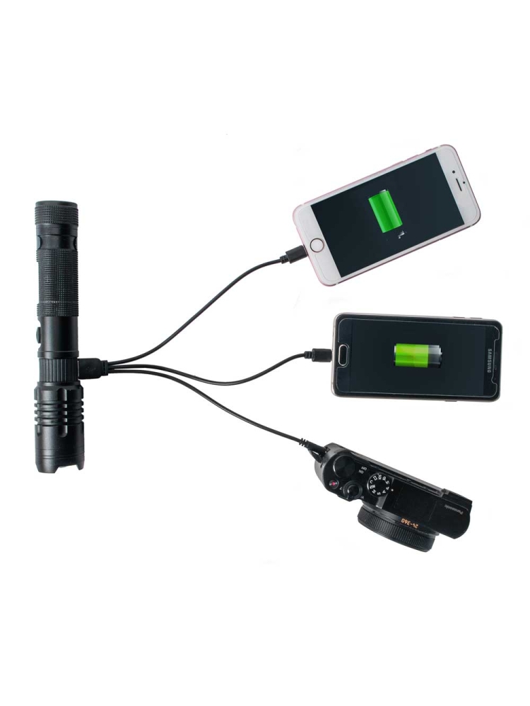 Origin Outdoor Led Flashlight 'Powerbank' 1000 lumen Black 012550 verlichting online bestellen bij Kathmandu Outdoor & Travel
