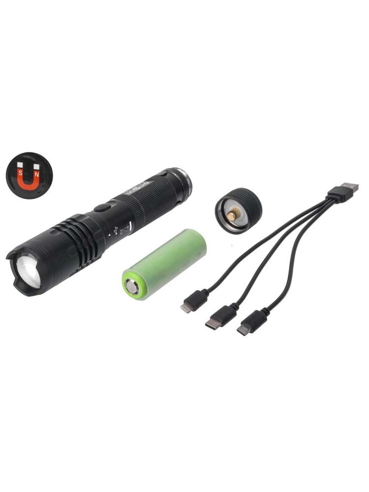 Origin Outdoor Led Flashlight 'Powerbank' 1000 lumen Black 012550 verlichting online bestellen bij Kathmandu Outdoor & Travel