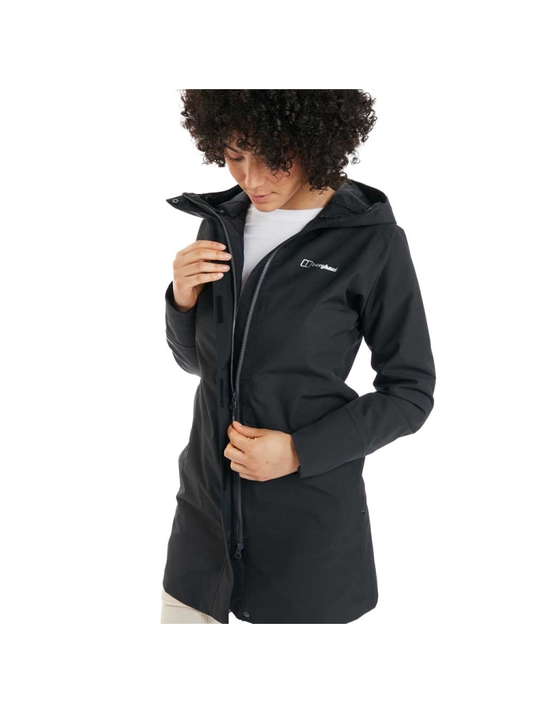 Berghaus Omeara Long Jacket Women's Jet Black A001056-BP6 jassen online bestellen bij Kathmandu Outdoor & Travel