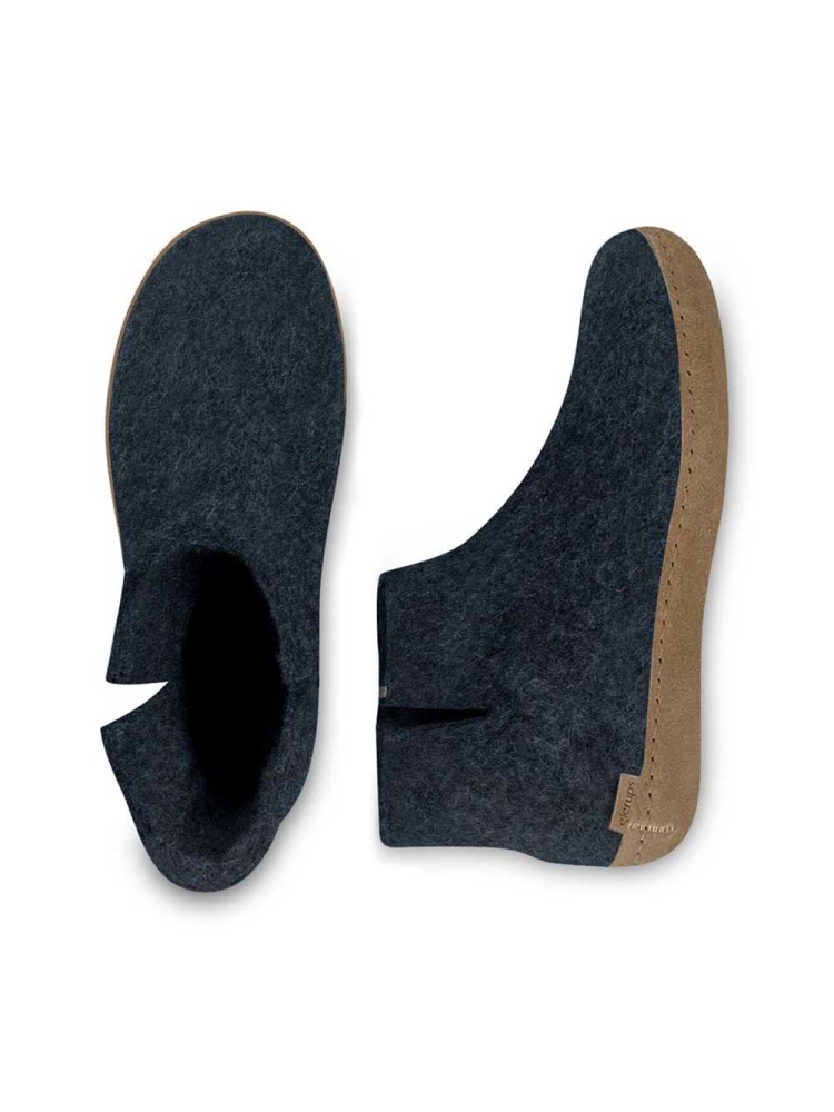 Glerups Boot Leather Denim G10-DENIM pantoffels en huissokken online bestellen bij Kathmandu Outdoor & Travel