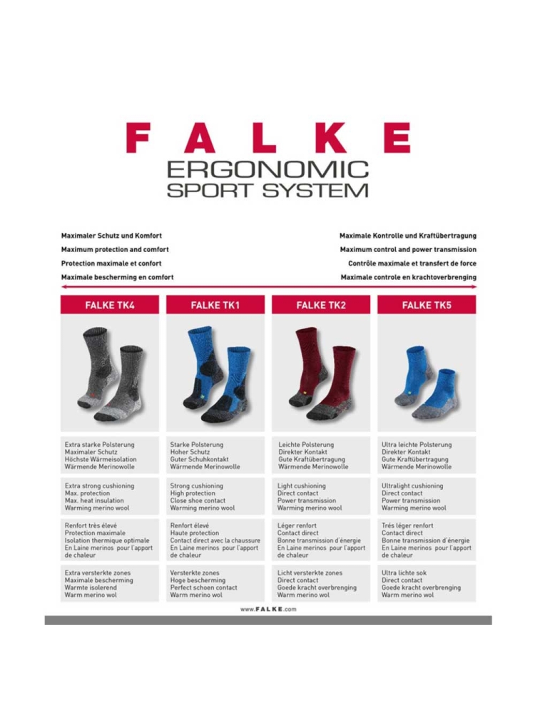 Falke TK5 Wander Asphalt Melange 16242-3180 sokken online bestellen bij Kathmandu Outdoor & Travel