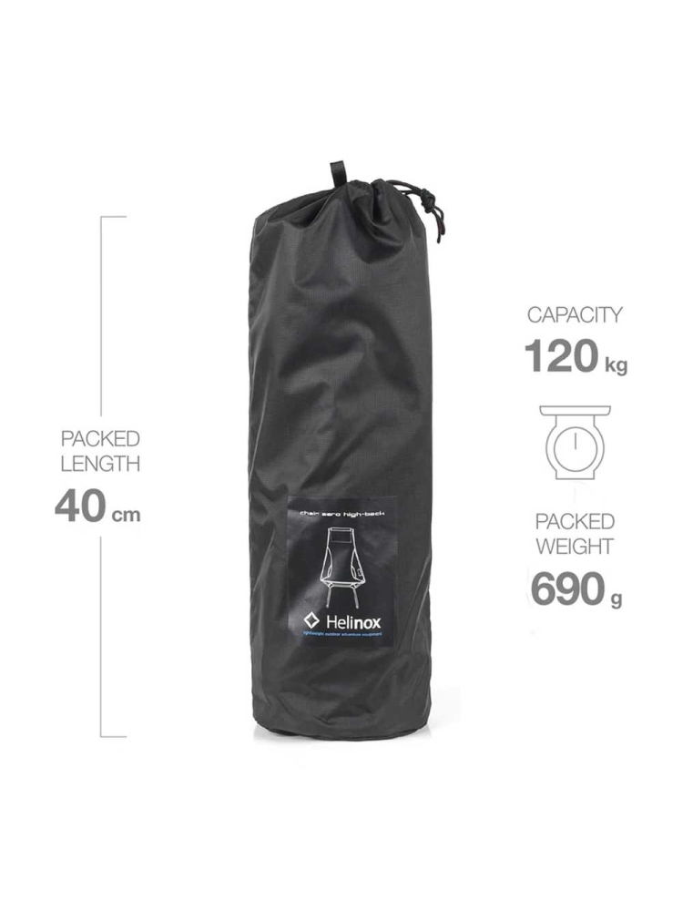 Helinox Chair Zero High Back Black 10559 kampeermeubels online bestellen bij Kathmandu Outdoor & Travel