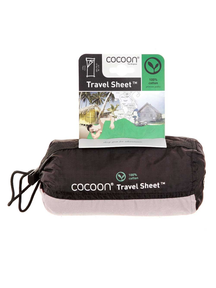 Cocoon Travelsheet, Organic Cotton Nature CCT03-O lakenzakken en liners online bestellen bij Kathmandu Outdoor & Travel