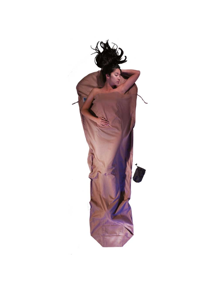 Cocoon MummyLiner, 100% Egyptian Cotton Khaki CECM25 lakenzakken en liners online bestellen bij Kathmandu Outdoor & Travel