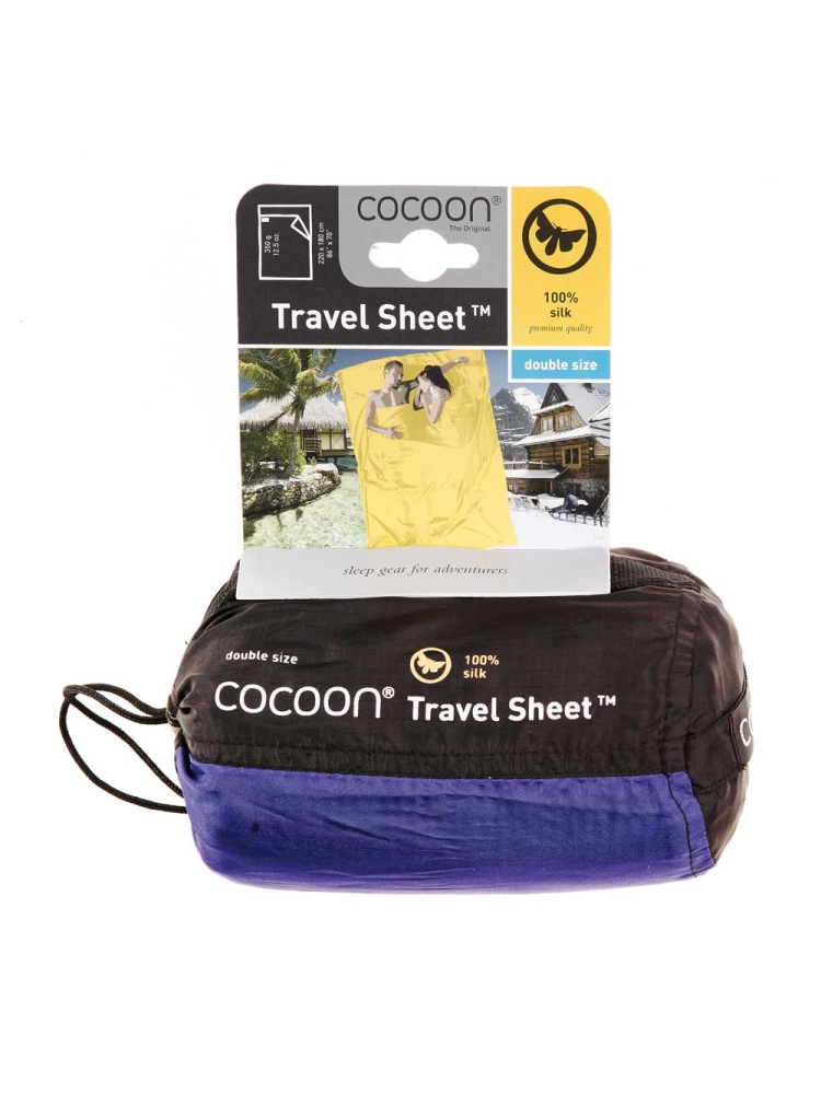 Cocoon Travelsheet Double, 100% Silk Tuareg / Ult blue CSD24/80 lakenzakken en liners online bestellen bij Kathmandu Outdoor & Travel