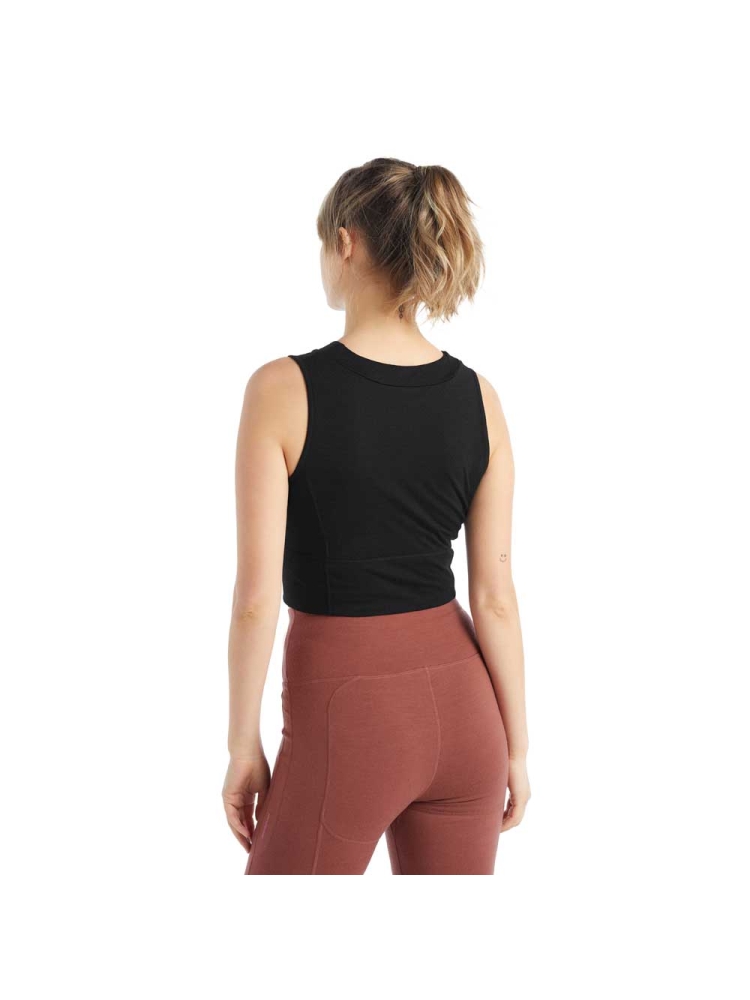 Icebreaker ZoneKnit Cropped Bra-Tank Women's Black 0A56FC-0011 shirts en tops online bestellen bij Kathmandu Outdoor & Travel