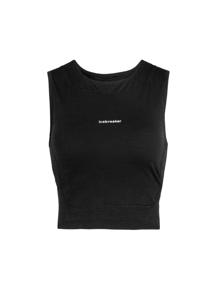 Icebreaker ZoneKnit Cropped Bra-Tank Women's Black 0A56FC-0011 shirts en tops online bestellen bij Kathmandu Outdoor & Travel