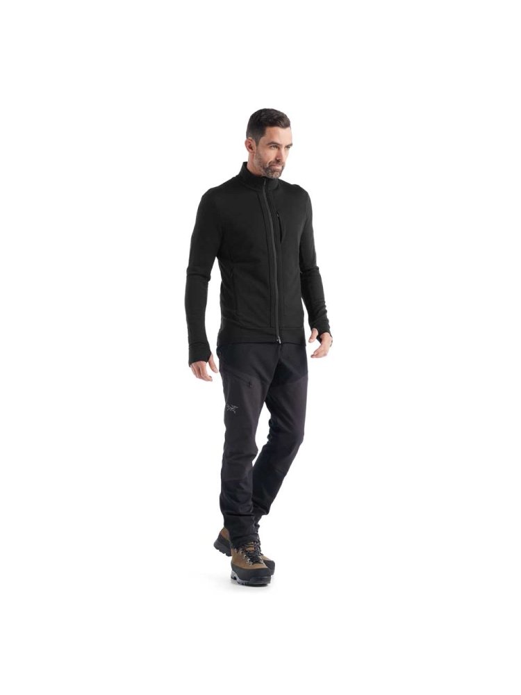 Icebreaker Quantum III Long Sleeve Zip Black 0A56FP-0011 fleeces en truien online bestellen bij Kathmandu Outdoor & Travel