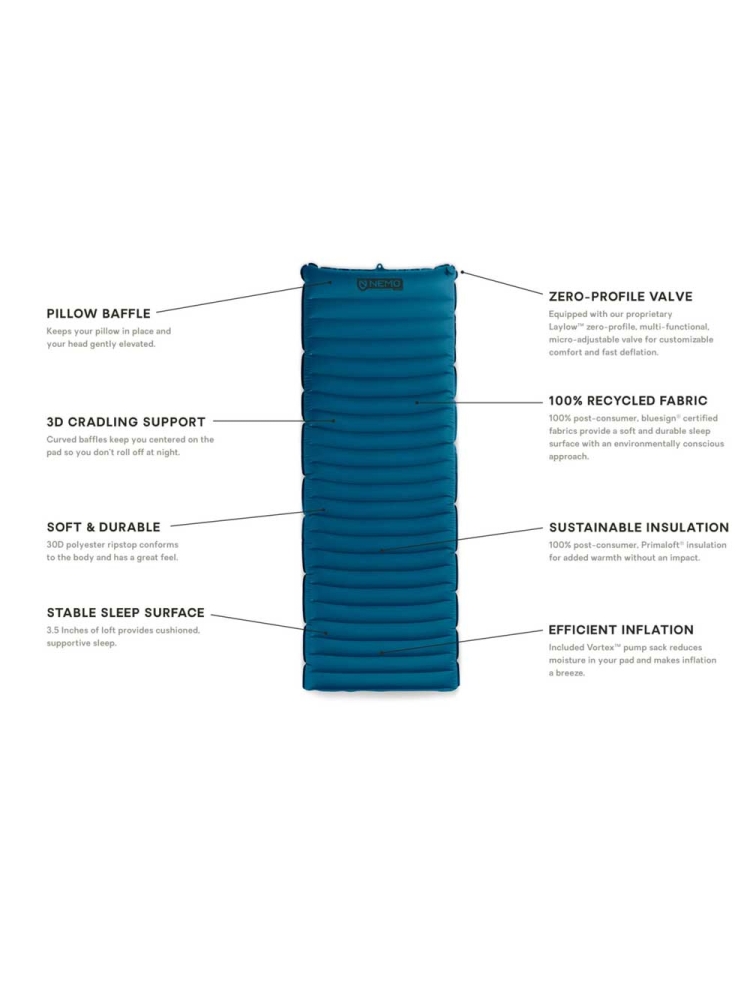 Nemo Quasar 3D Insulated Regular Wide . 8116.66033178 slaapmatjes online bestellen bij Kathmandu Outdoor & Travel