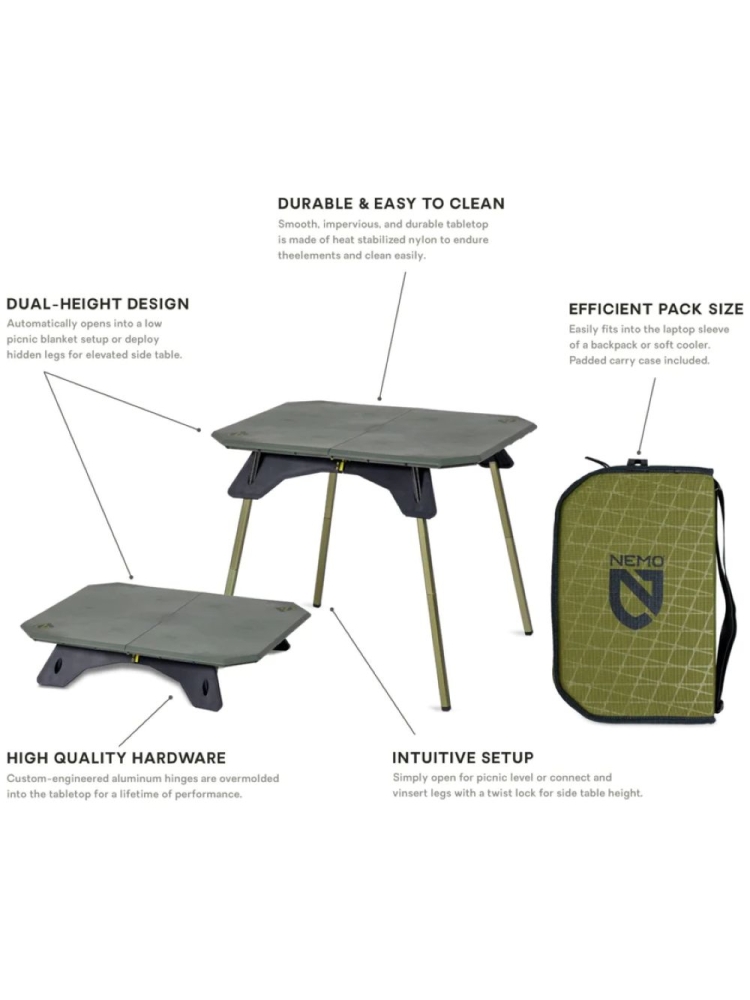 Nemo Moonlander Dual Height Table . 8116.66032812 kampeermeubels online bestellen bij Kathmandu Outdoor & Travel