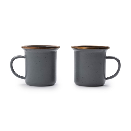 Barebones  Espresso Cup Enamel 2 Pcs Stone Grey