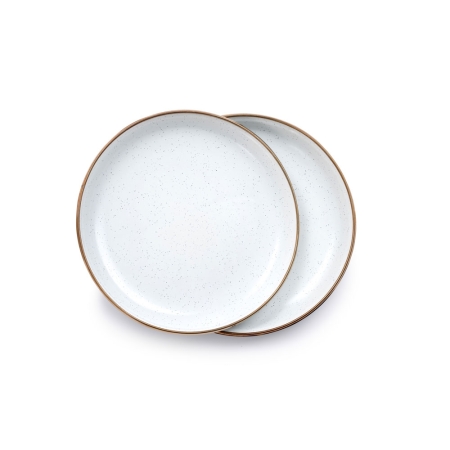 Barebones  Small Plate Enamel 2 Pcs Egg Shell