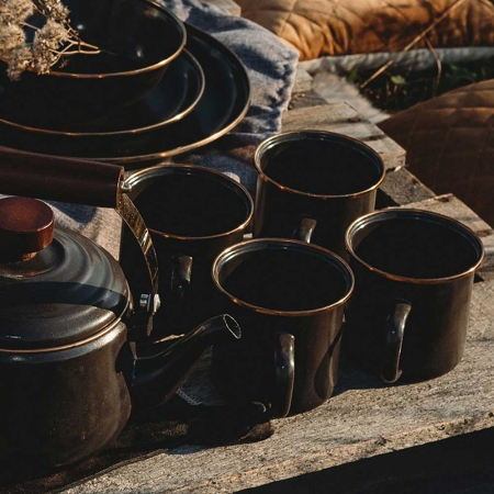 Barebones  Cup Enamel 2 Pcs Charcoal
