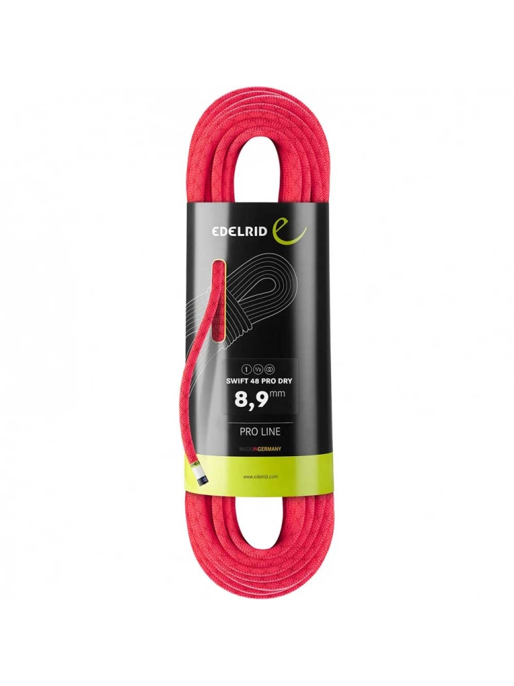 Edelrid Swift 48 Pro Dry 8,9MM 50M Pink 713160502420 klimtouw en bandsling online bestellen bij Kathmandu Outdoor & Travel