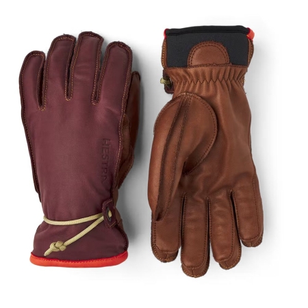 Hestra  Wakayama - 5 finger Bordeaux / Brown